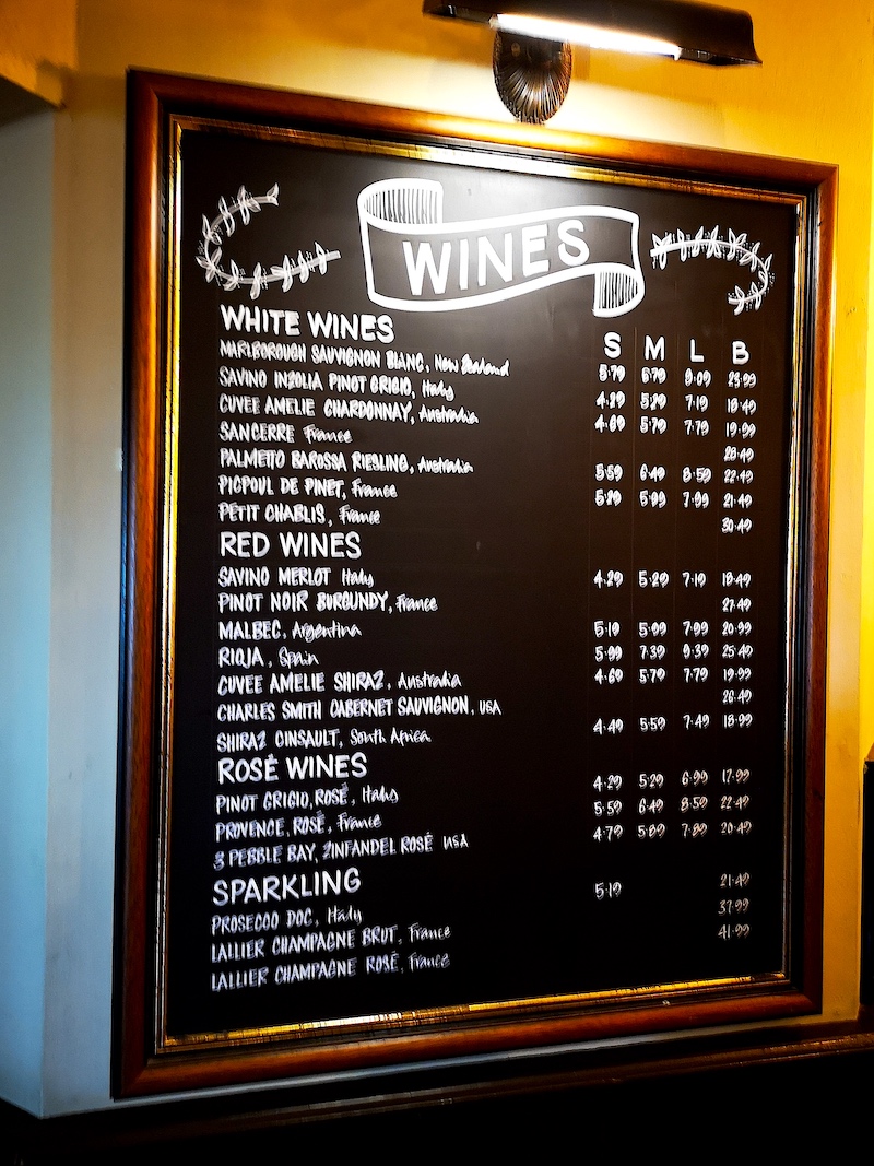 the roebuck cafe wine menu